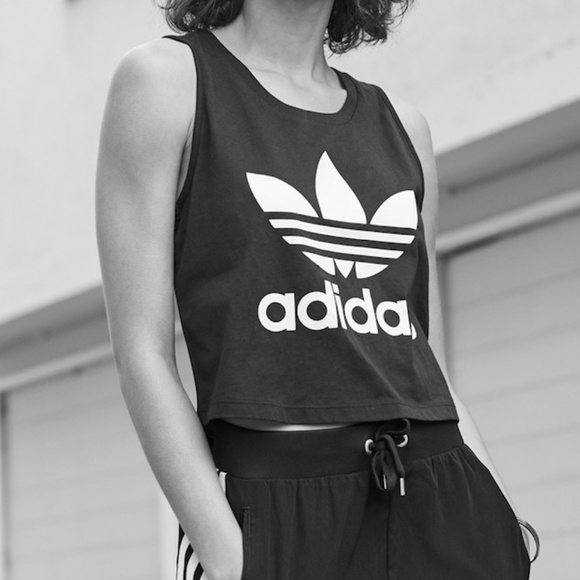 ADIDAS Originals Trefoil Crop Muscle Tee - Picture 2 of 8